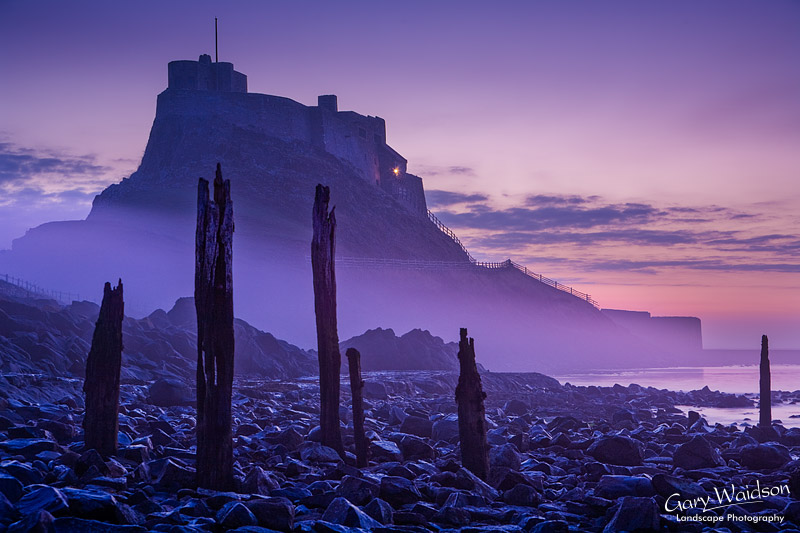 Lindisfarne Castle Pier in Mist. Commended in the Landscape Photographer of the Year 2012 awards. Fine Art Landscape Photography by Gary Waidson
