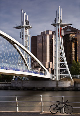 Salford Quays with Bicycle. Fine Art Landscape Photography by Gary Waidson