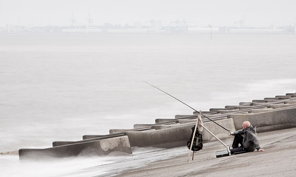 Wallasey Angler. Fine Art Landscape Photography by Gary Waidson