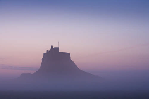 Lindisfarne Castle in mist. Fine Art Landscape Photography by Gary Waidson