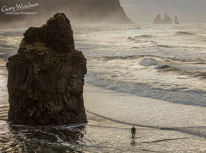 Surfer, Arnardrangur, Iceland - Photo Expeditions - © Gary Waidson - All Rights Reserved