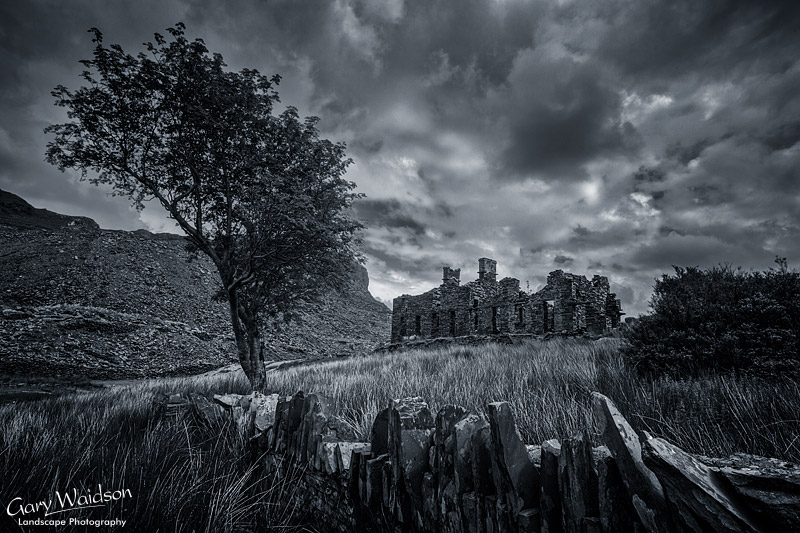 Slate workers cottages in Cwmorthin. Fine Art Landscape Photography by Gary Waidson