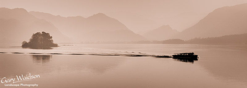 Lith type treatment of Derwent water. Cumbria. Fine Art Landscape Photography by Gary Waidson