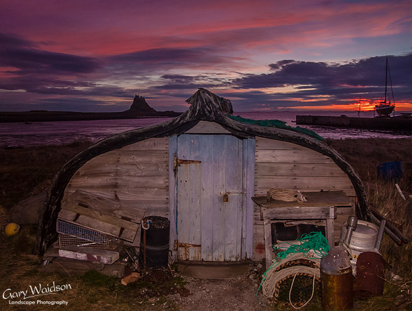 Upturned herring boat hut on Lindisfarne (Holy Island). Landscape photography by Gary Waidson.