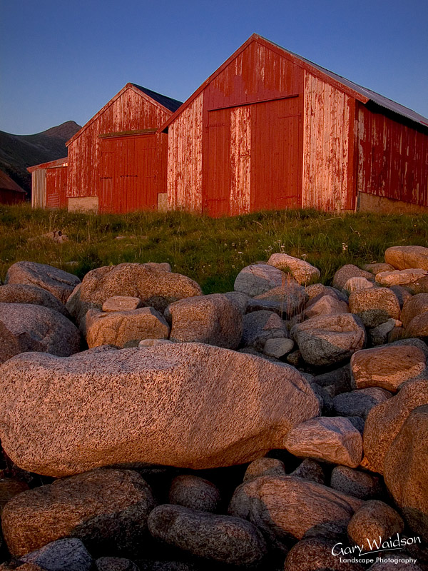 Boat Houses at Unstad. Fine Art Landscape Photography by Gary Waidson