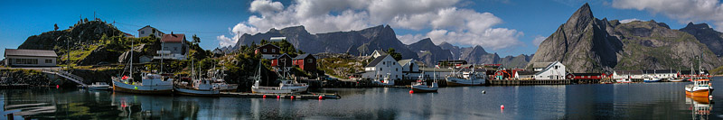 Panoramic view of Hamnoy. Fine Art Landscape Photography by Gary Waidson