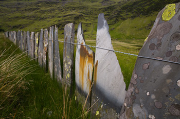 Sate fence in Cwmorthin. Fine Art Landscape Photography by Gary Waidson